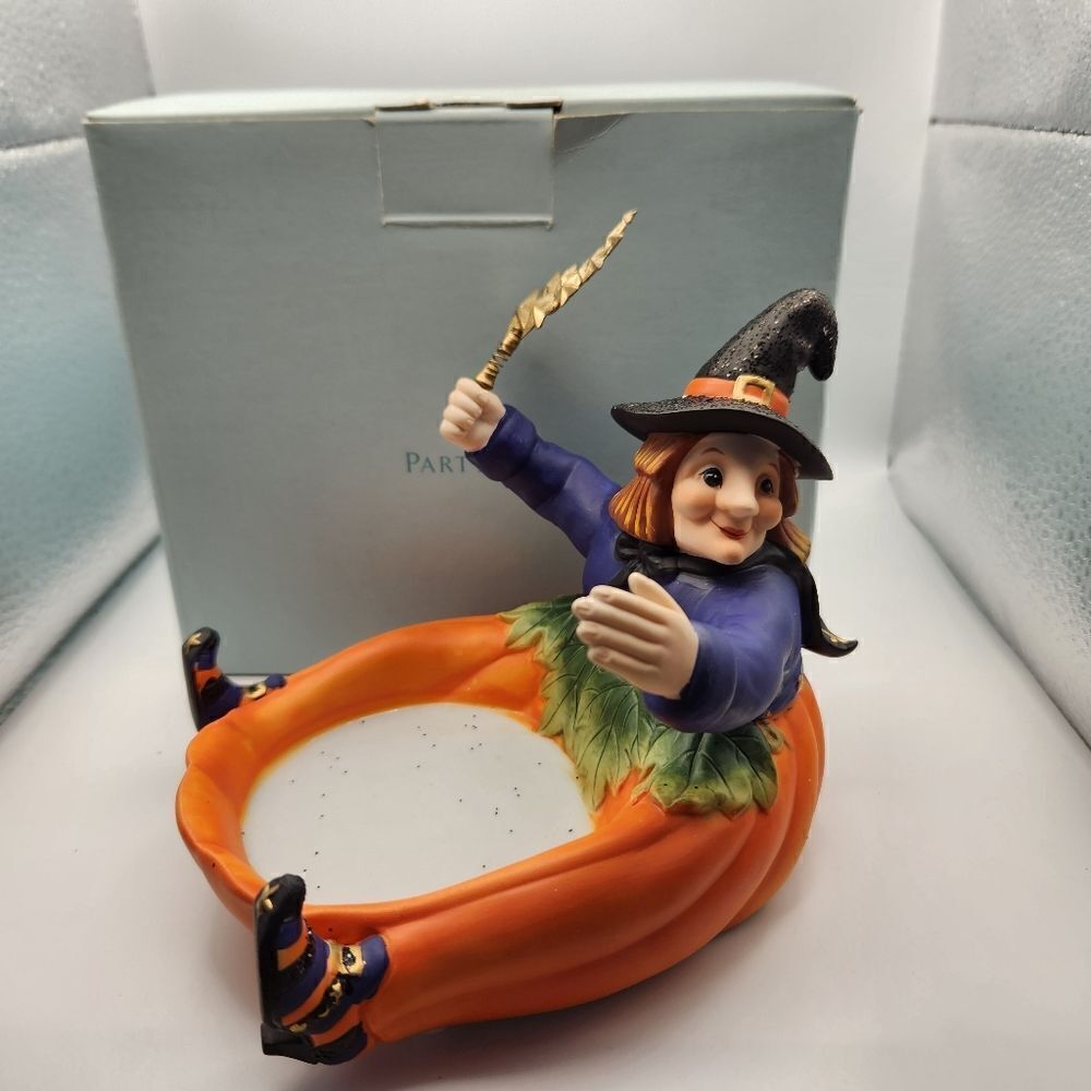 Partylite Pumpkin Witch Candle Holder P8212 In Original Box